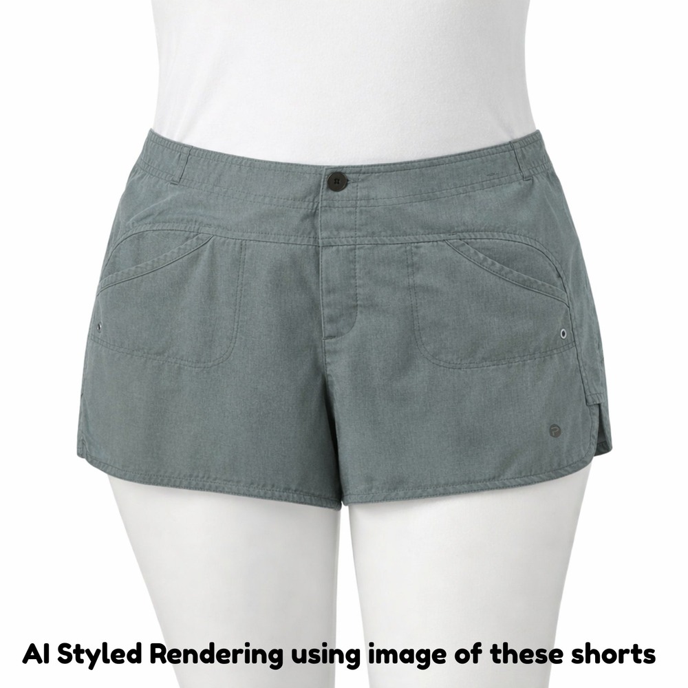 Pelagic Womens Size 12 Sage Gray-Green Fishing Shorts Quick Dry Deep Sea Outdoor